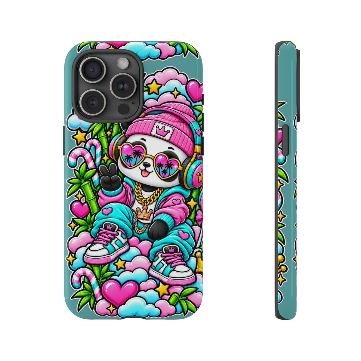 Cute Panda Phone Case Glam Panda Tropical Design