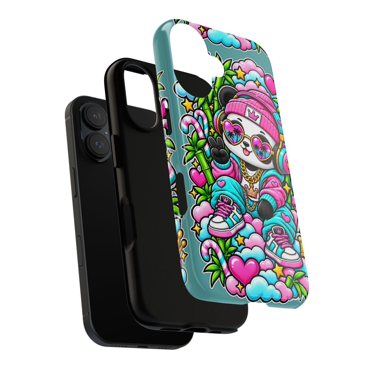 Cute Panda Phone Case Glam Panda Tropical Design
