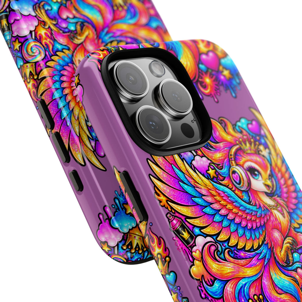 Phone Case — Vibrant Rainbow Phoenix with Headphones