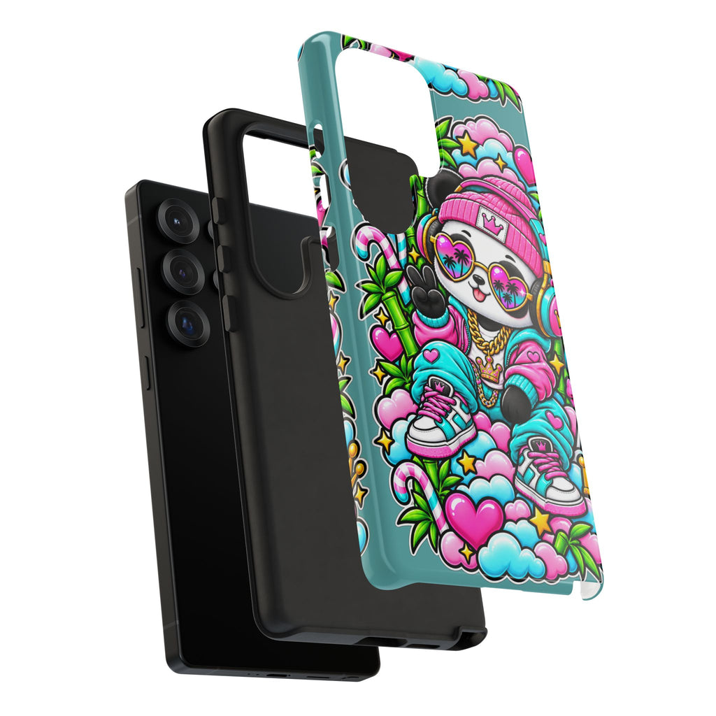 Cute Panda Phone Case Glam Panda Tropical Design