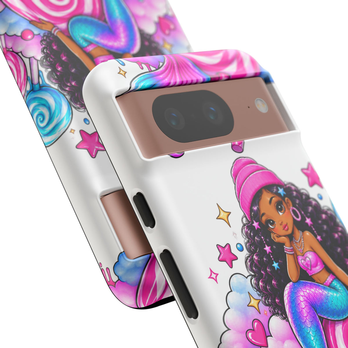 Cute Mermaid Candy Phone Case  Pink Lollipop Fantasy Tough Case