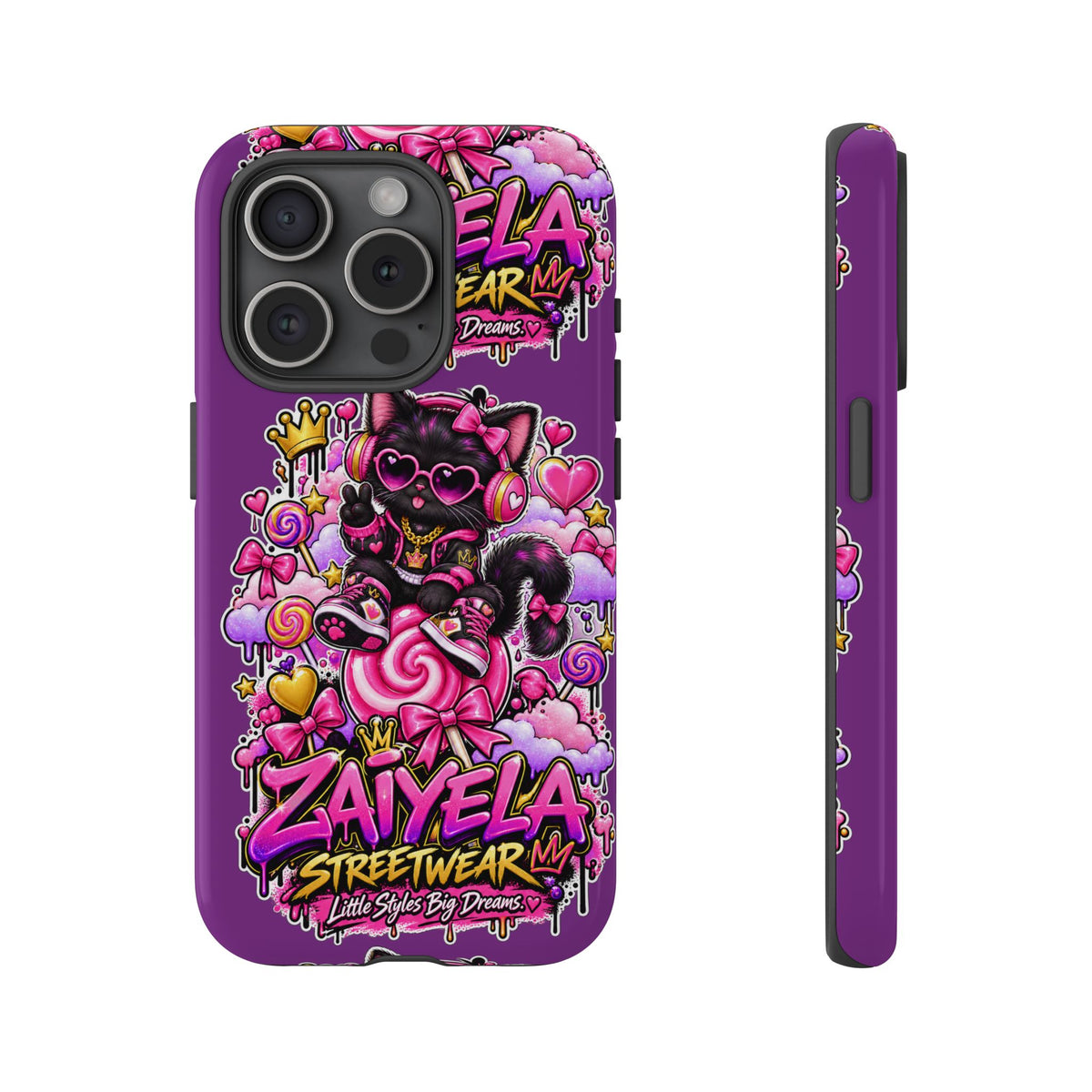 Cute Black Cat Candy Phone Case — Zaiyela Streetwear Magical Kitty