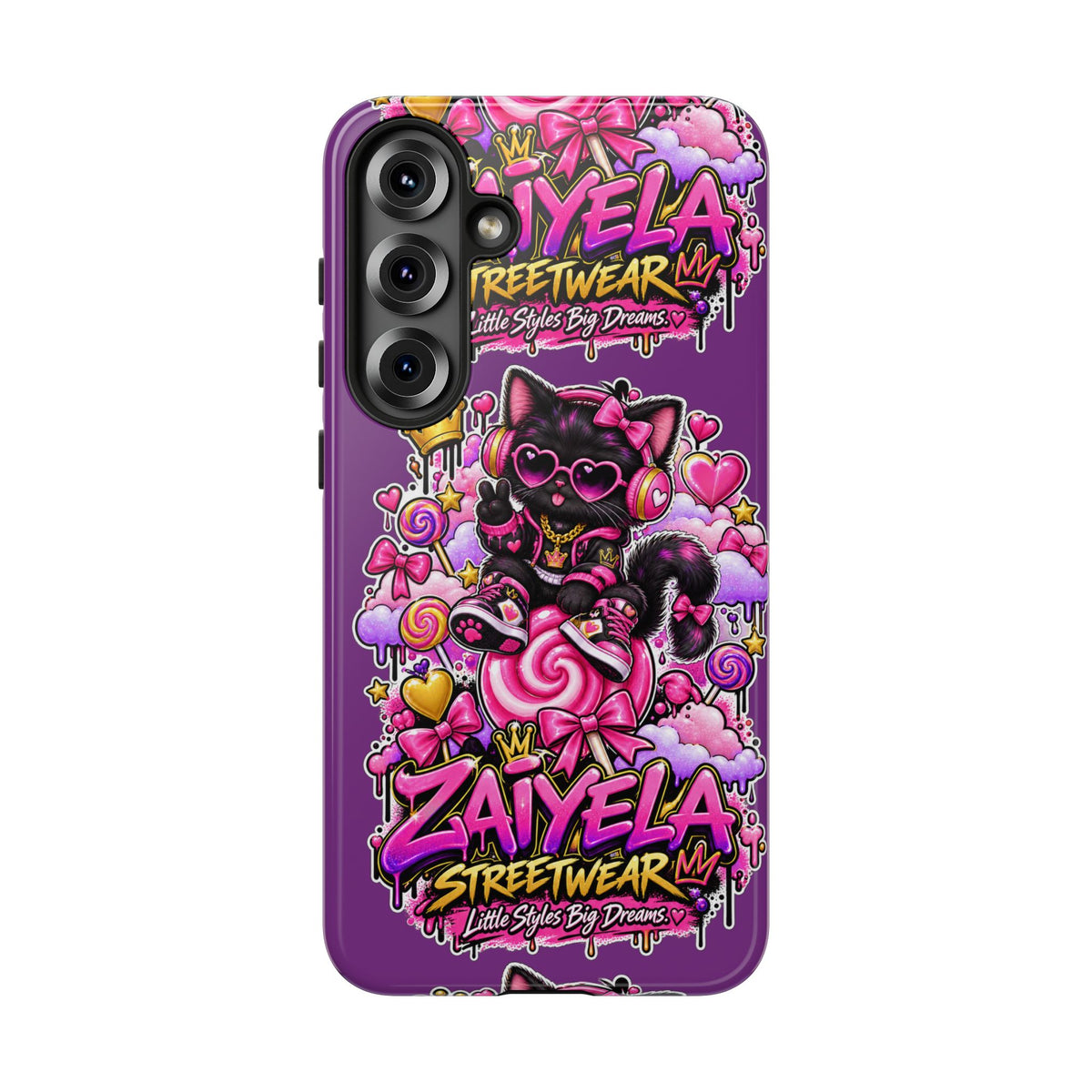 Cute Black Cat Candy Phone Case — Zaiyela Streetwear Magical Kitty
