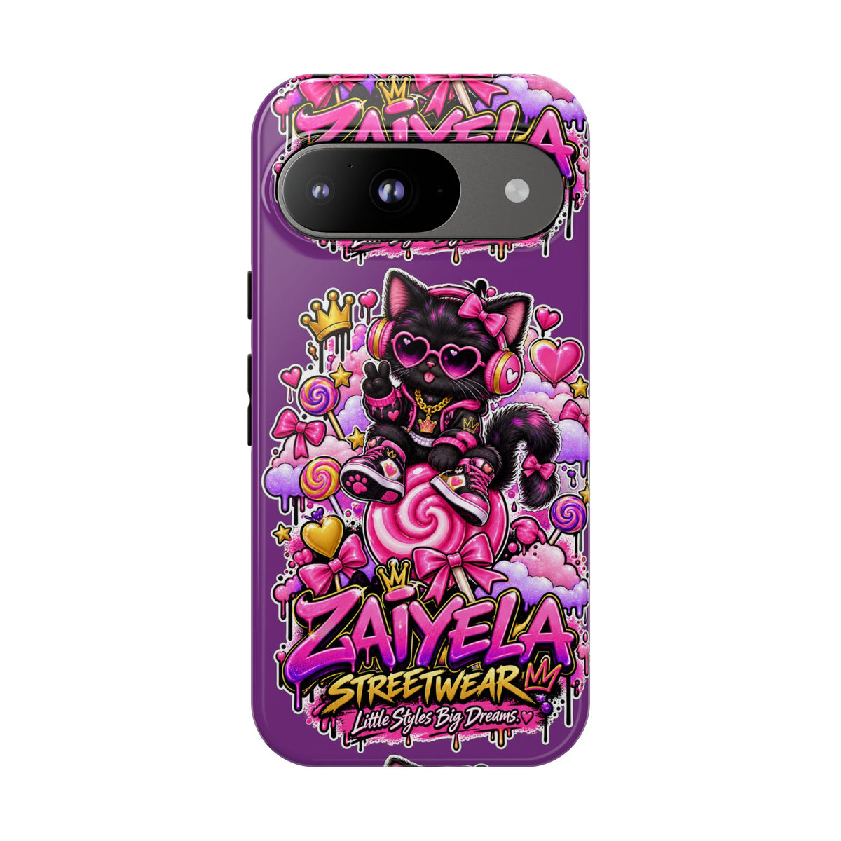Cute Black Cat Candy Phone Case — Zaiyela Streetwear Magical Kitty