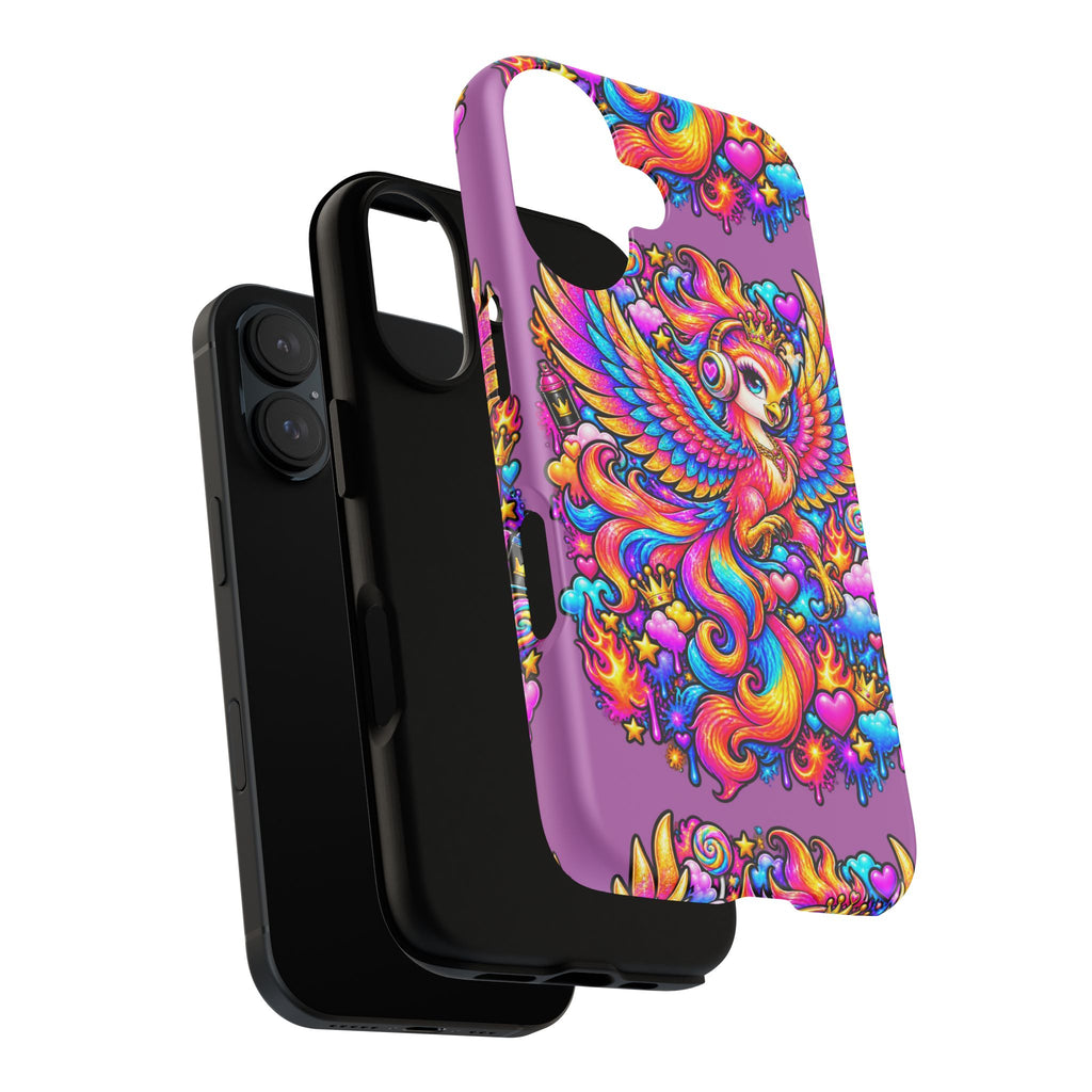 Phone Case — Vibrant Rainbow Phoenix with Headphones