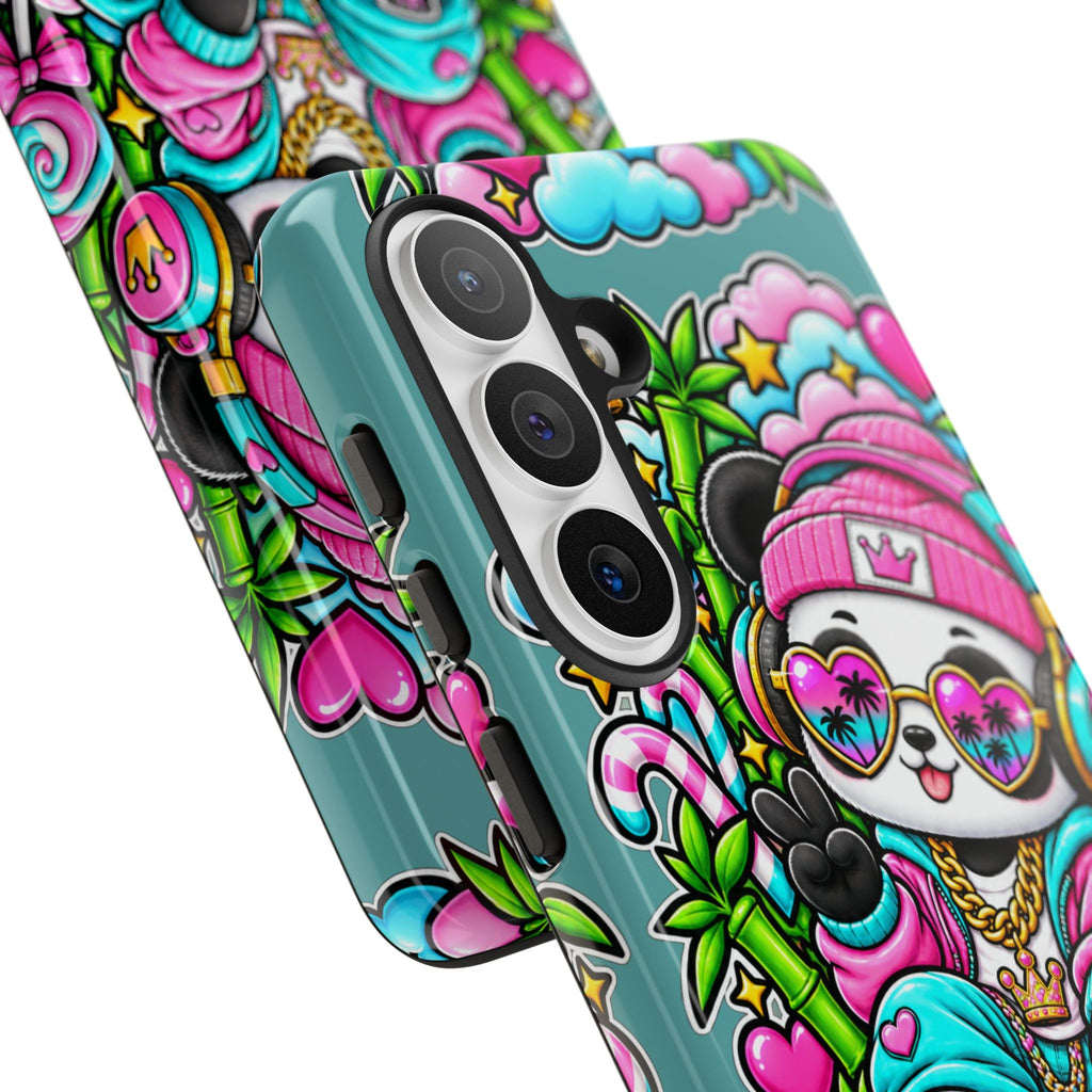 Cute Panda Phone Case Glam Panda Tropical Design