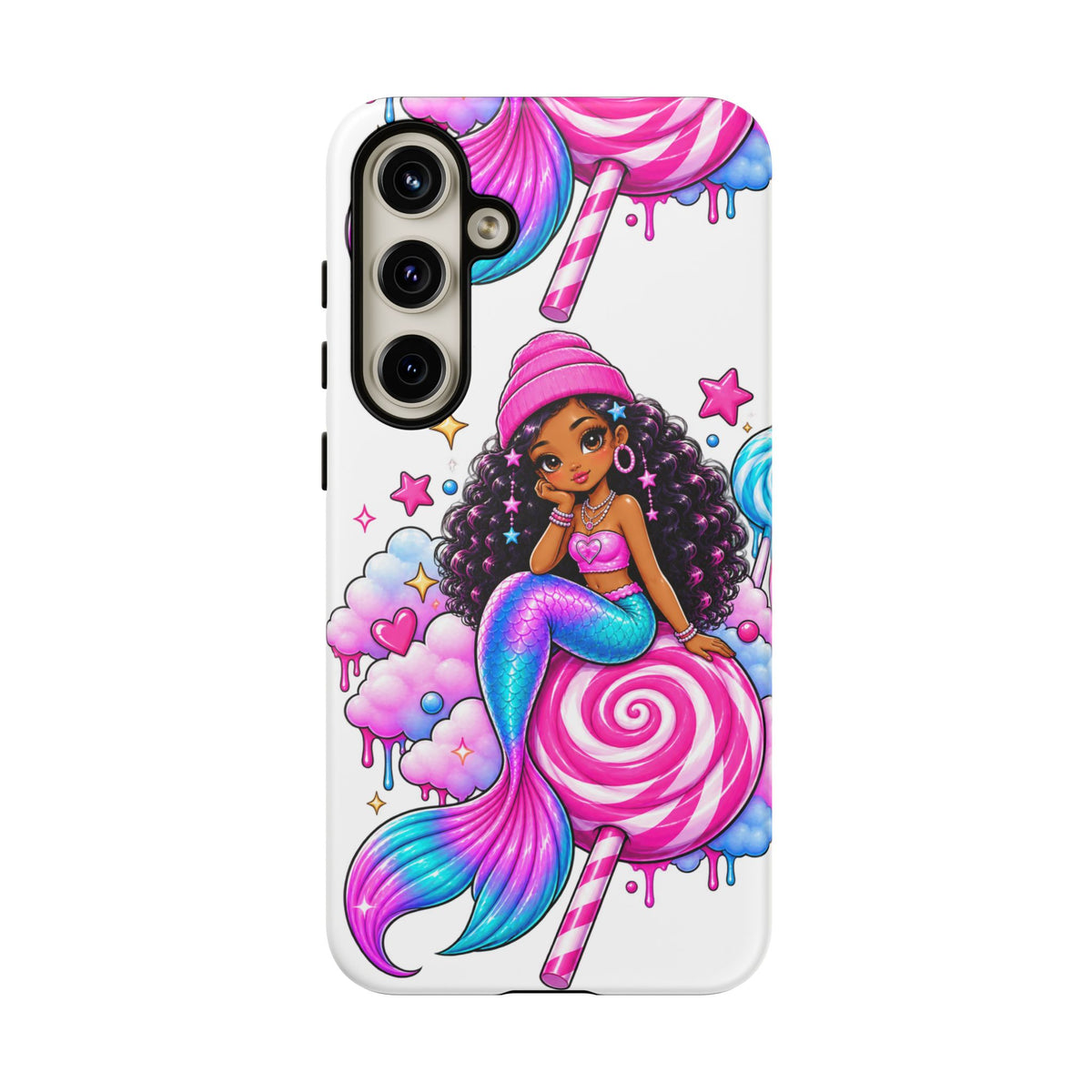 Cute Mermaid Candy Phone Case  Pink Lollipop Fantasy Tough Case