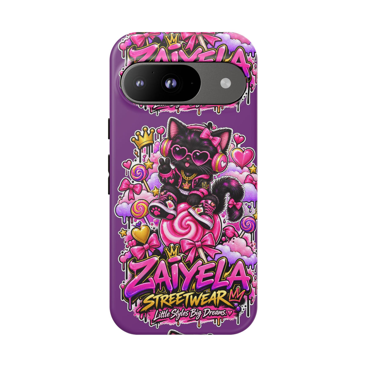 Cute Black Cat Candy Phone Case — Zaiyela Streetwear Magical Kitty