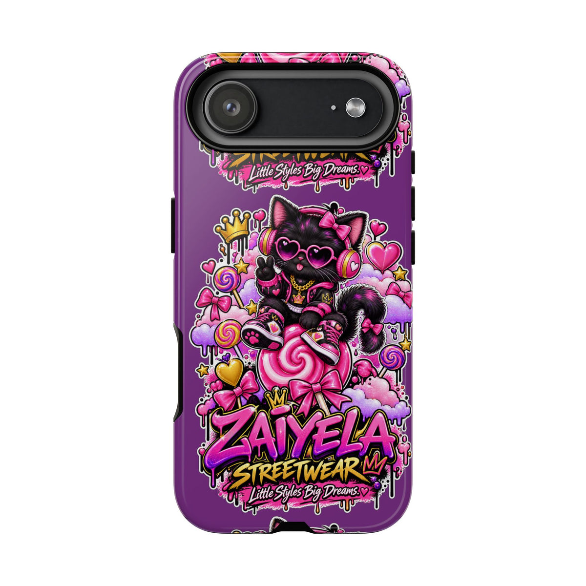 Cute Black Cat Candy Phone Case — Zaiyela Streetwear Magical Kitty
