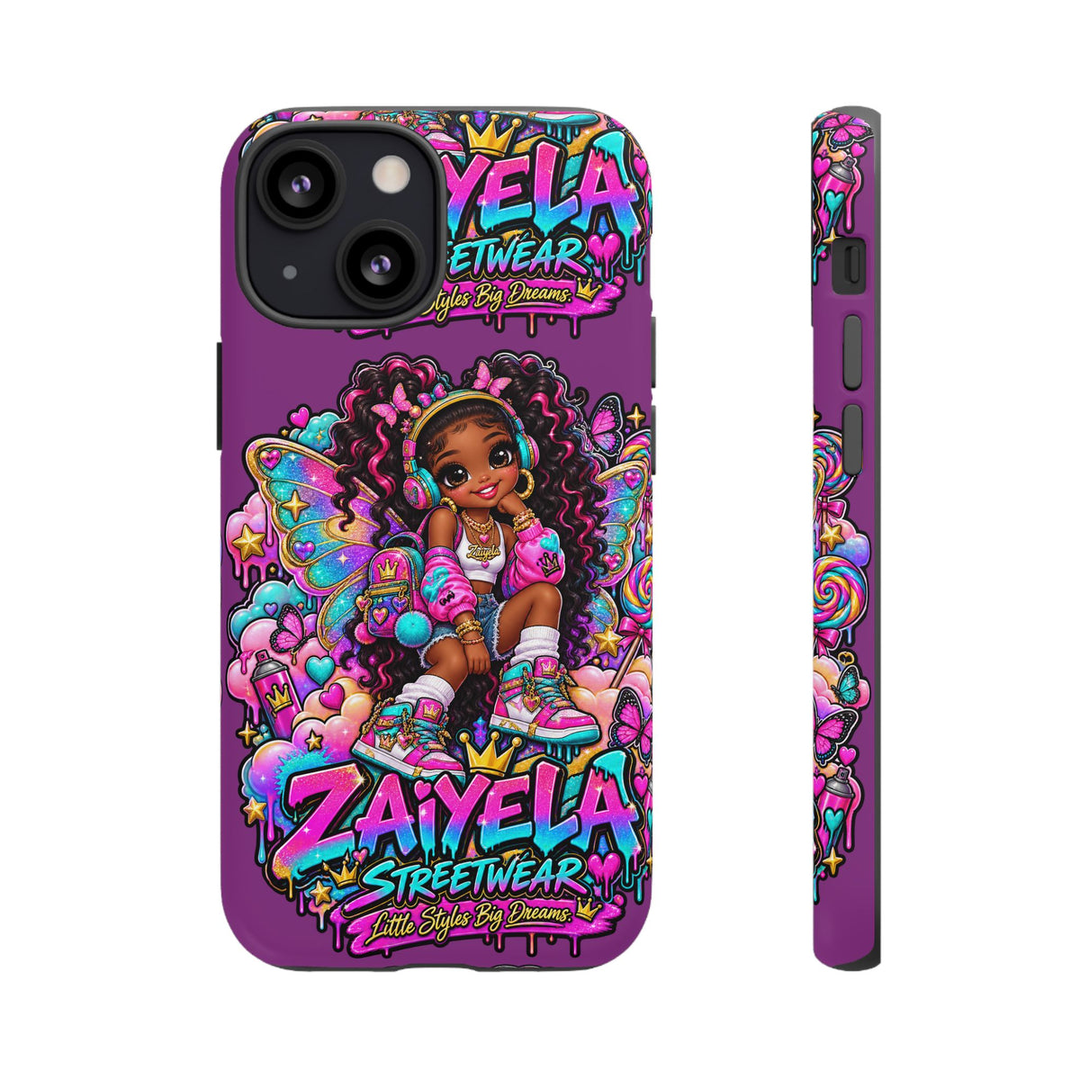 Cute Afro Rainbow Fairy Phone Case Fairy Streetwear Princess Protective Cover
