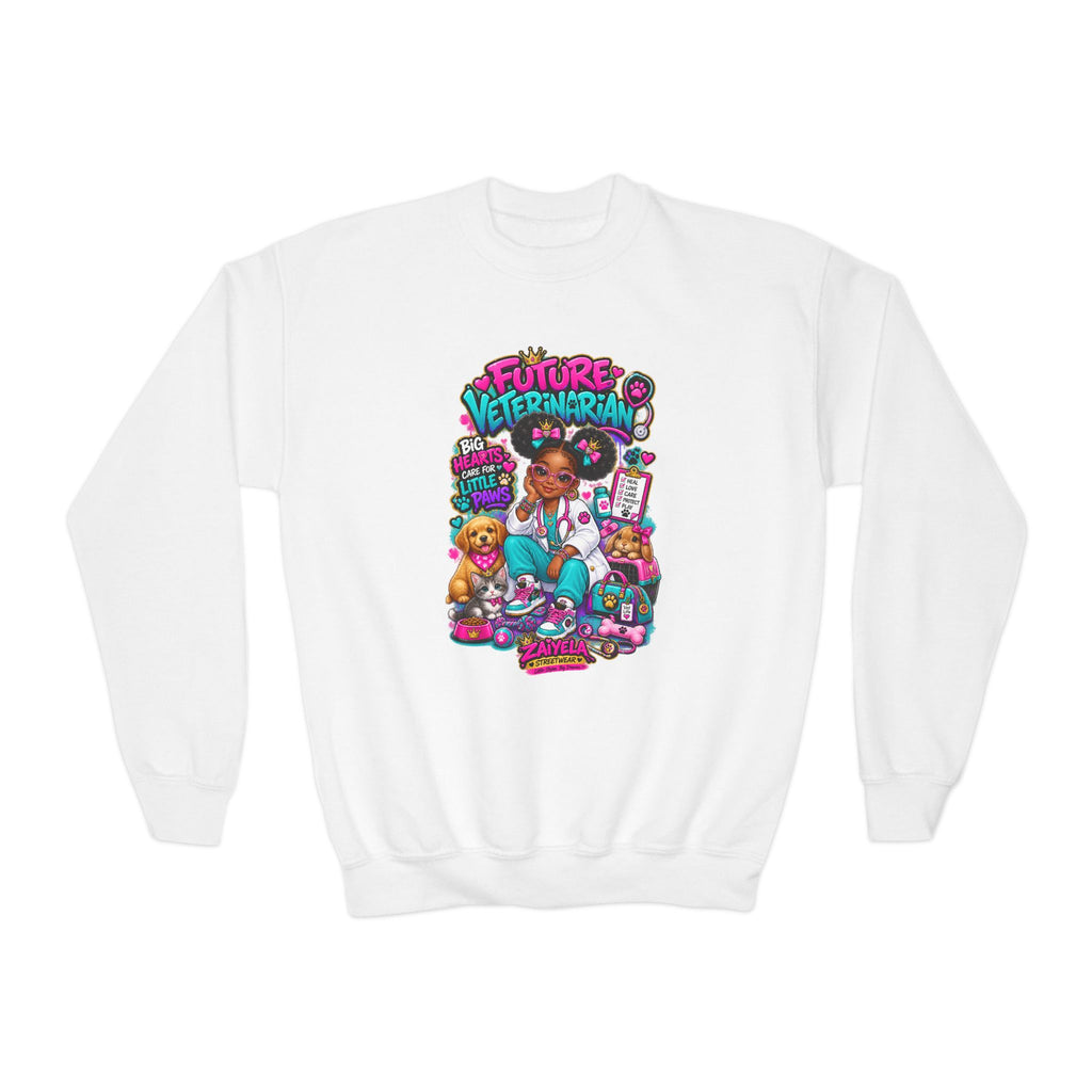 Youth Crewneck Sweatshirt Future Veterinarian Cute Veterinary Kid Graphic