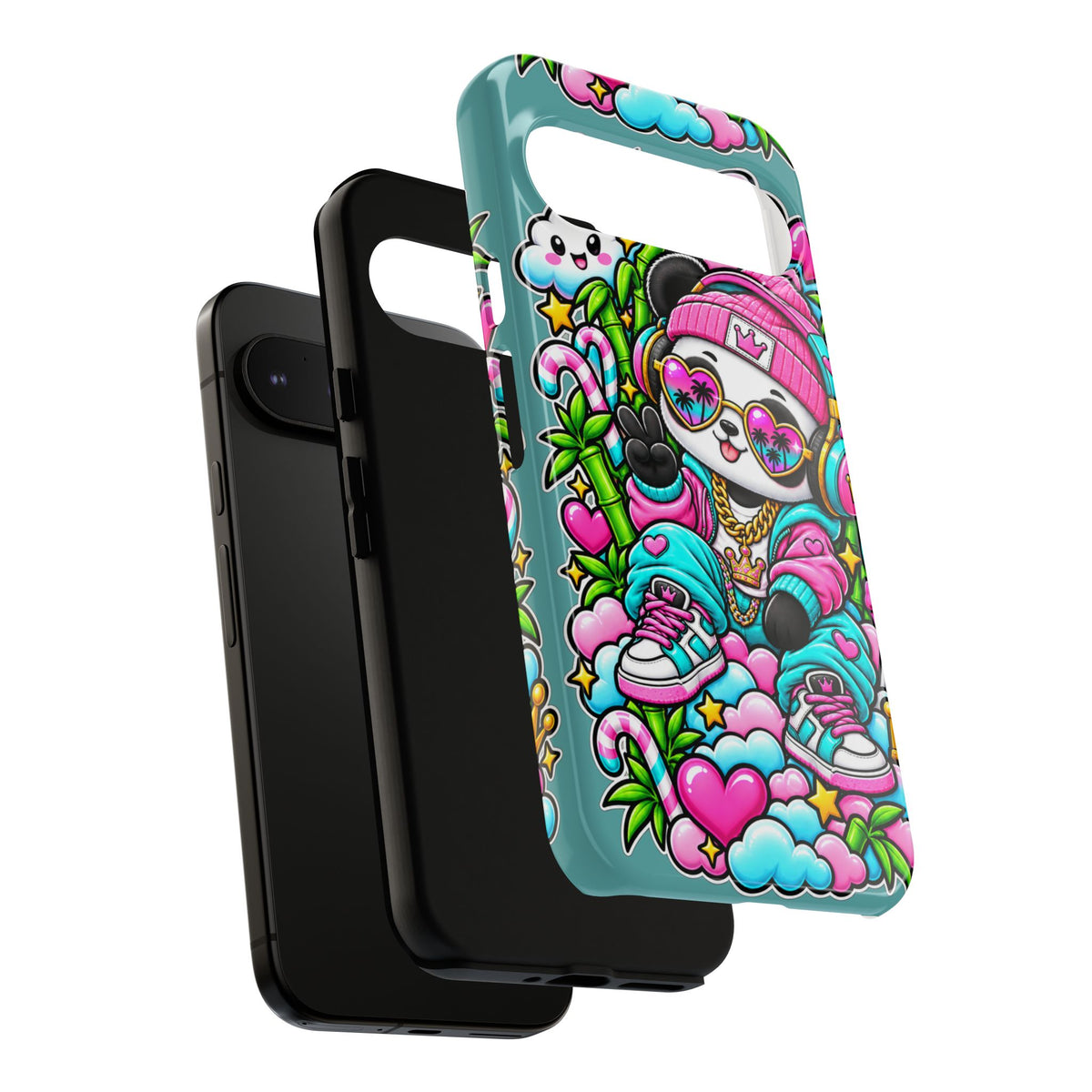 Cute Panda Phone Case Glam Panda Tropical Design