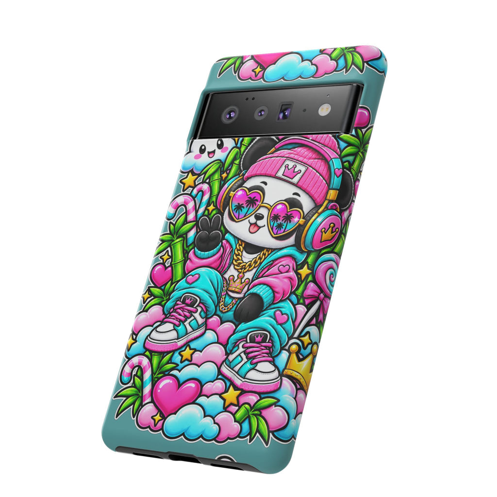 Cute Panda Phone Case Glam Panda Tropical Design
