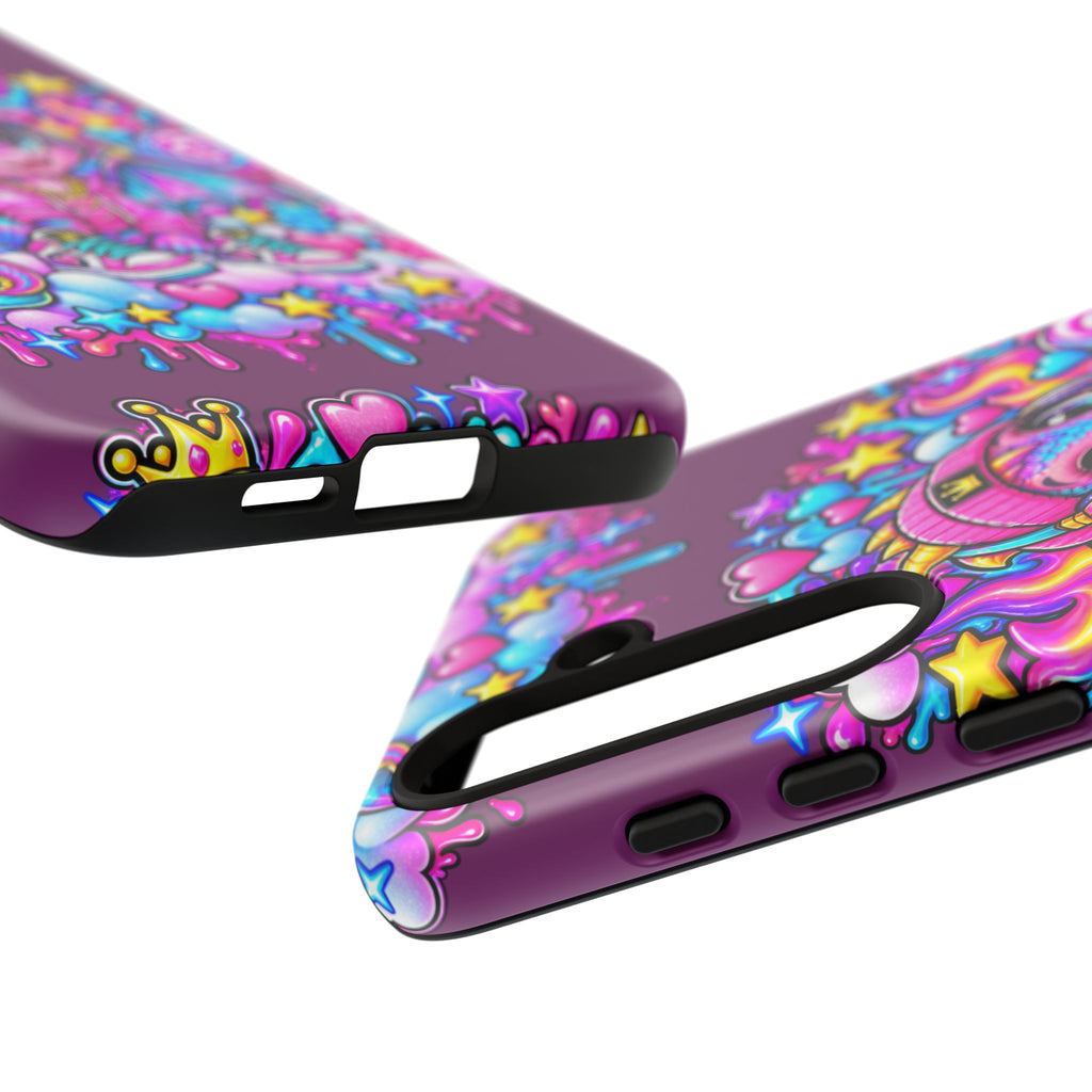 Cute Dragon Phone Case Purple Heart Crown Design