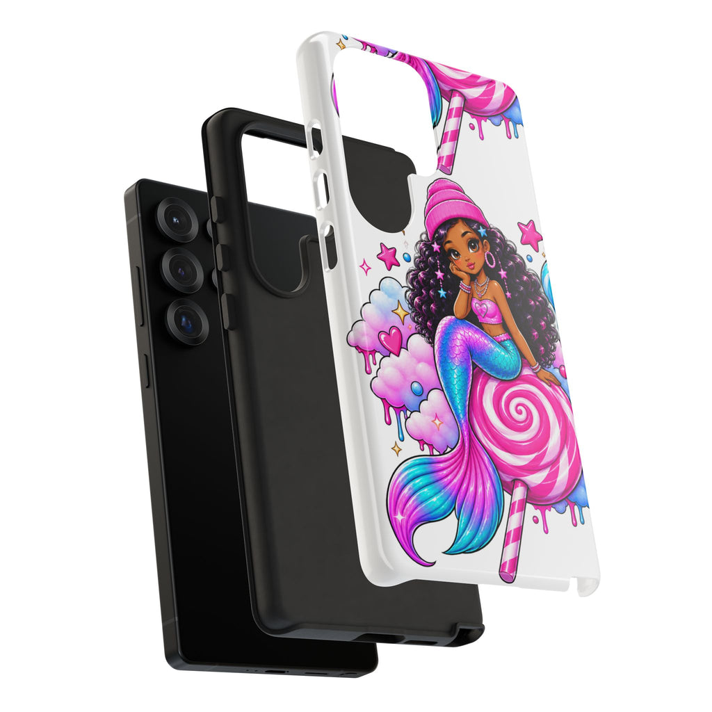 Cute Mermaid Candy Phone Case  Pink Lollipop Fantasy Tough Case