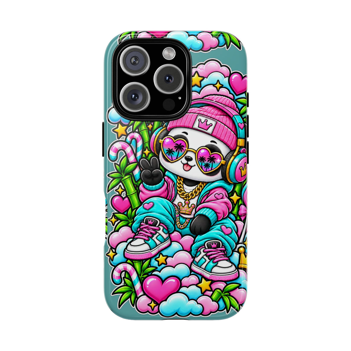 Cute Panda Phone Case Glam Panda Tropical Design