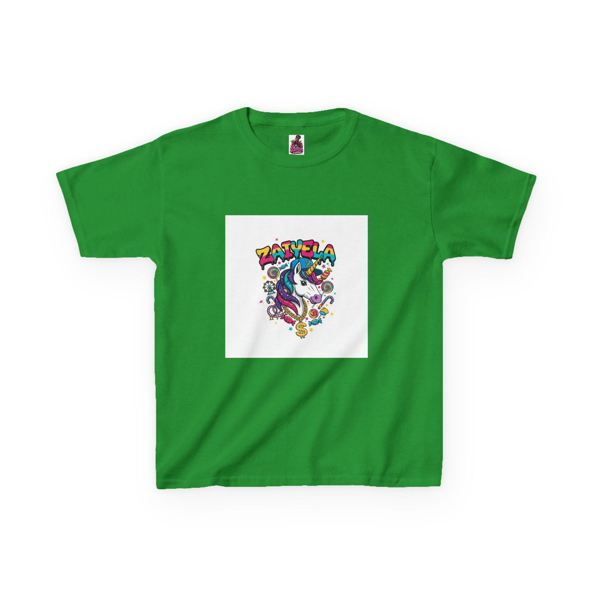 Kids T-Shirt  Colorful Unicorn Graphic  Zaiyela Cute Rainbow Tee for Girls & Boys