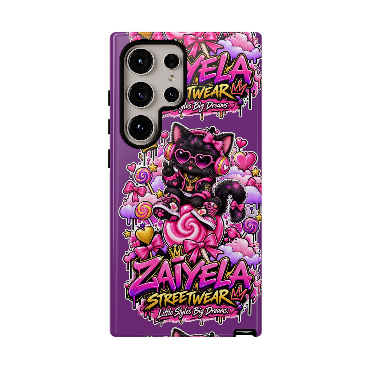 Cute Black Cat Candy Phone Case — Zaiyela Streetwear Magical Kitty