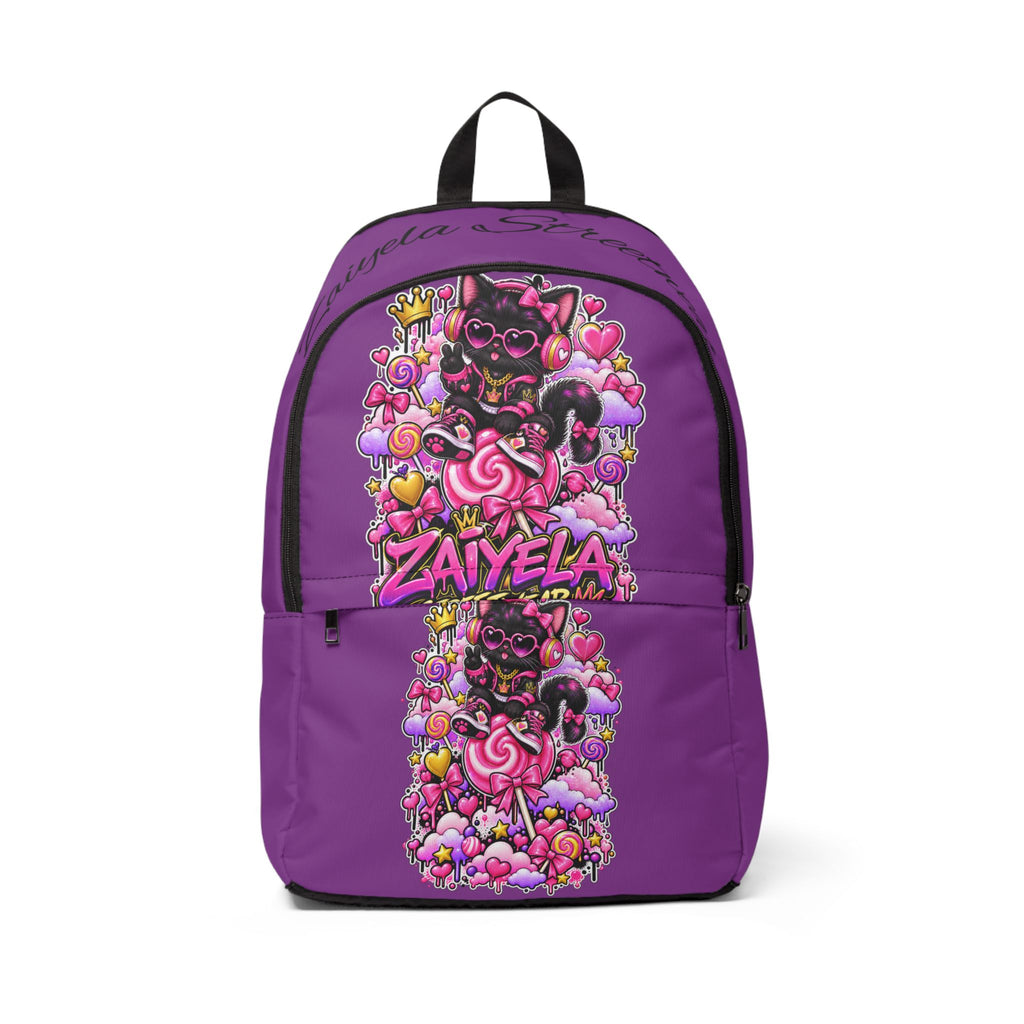 Purple Cat Candy Backpack — Personalized Magical Kitty School Bag