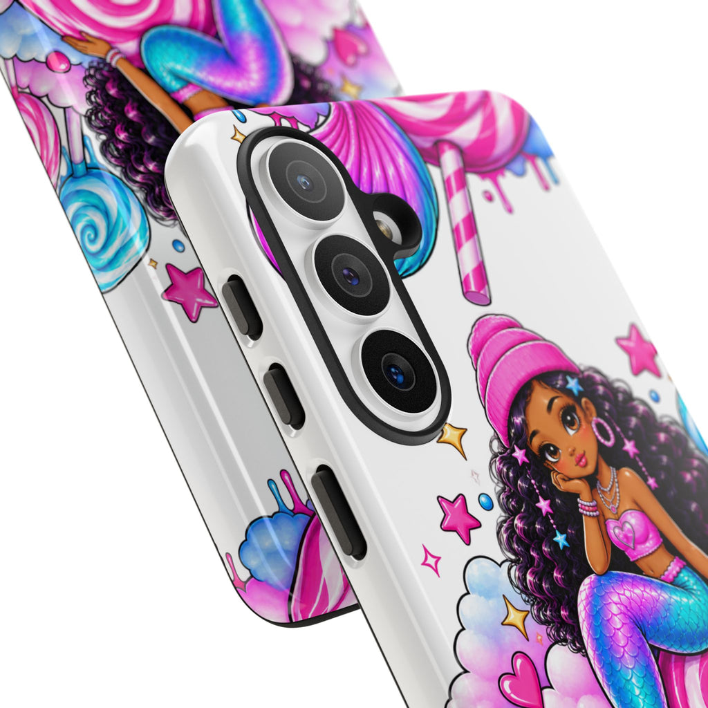 Cute Mermaid Candy Phone Case  Pink Lollipop Fantasy Tough Case