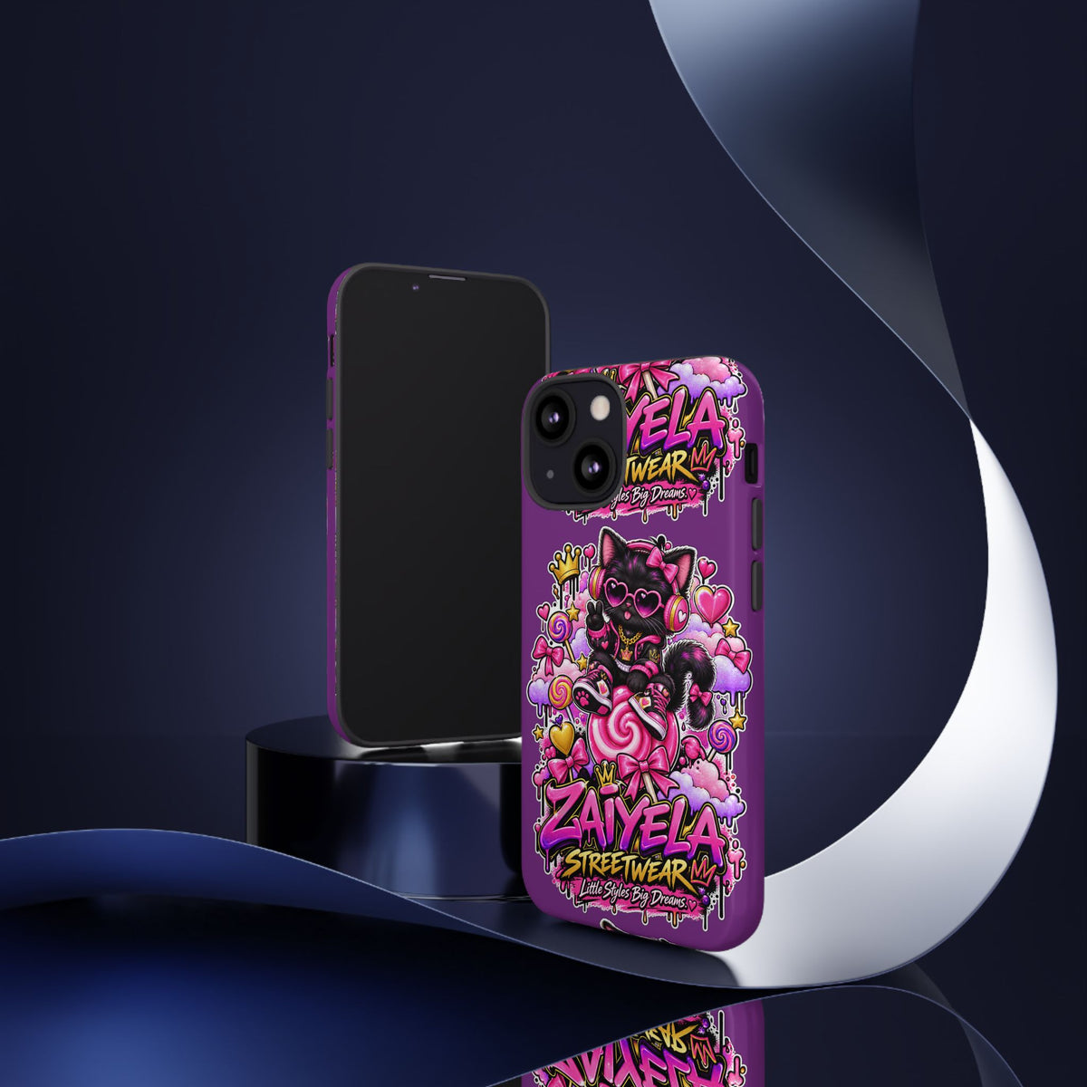 Cute Black Cat Candy Phone Case — Zaiyela Streetwear Magical Kitty