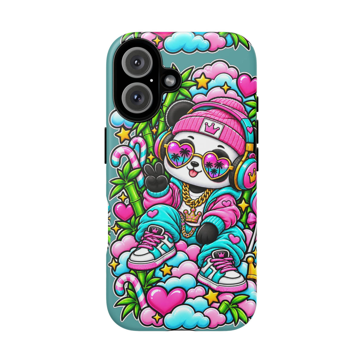 Cute Panda Phone Case Glam Panda Tropical Design