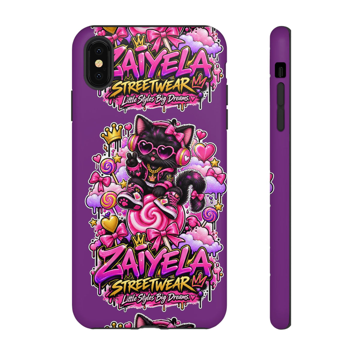 Cute Black Cat Candy Phone Case — Zaiyela Streetwear Magical Kitty