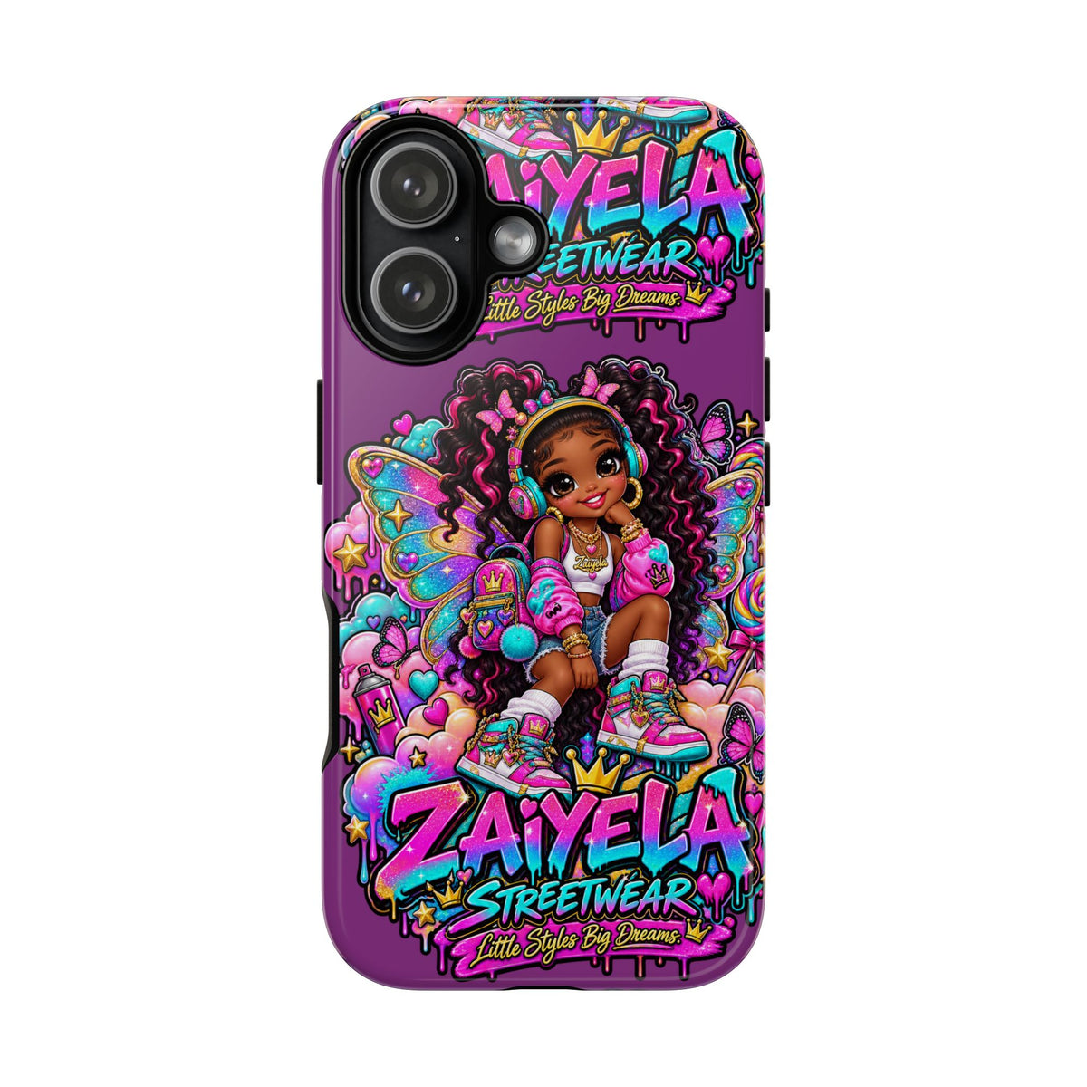 Cute Afro Rainbow Fairy Phone Case Fairy Streetwear Princess Protective Cover