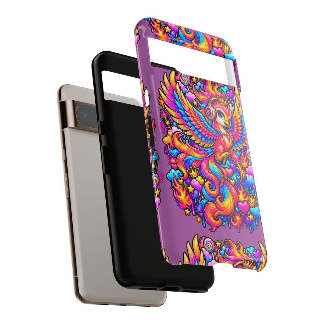 Phone Case — Vibrant Rainbow Phoenix with Headphones