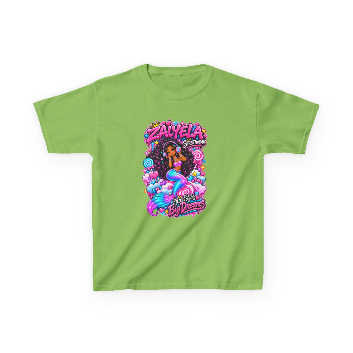 Kids Tee  Colorful Mermaid Cartoon Design
