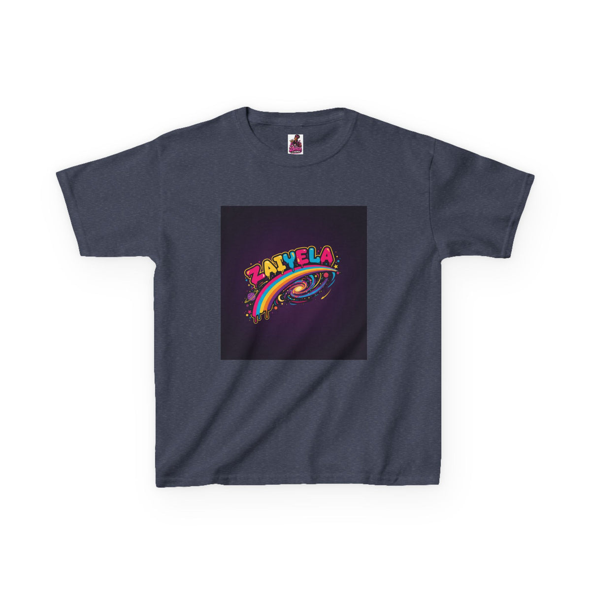 Kids T‑Shirt Colorful Rainbow Galaxy Name Zaiyela Graphic