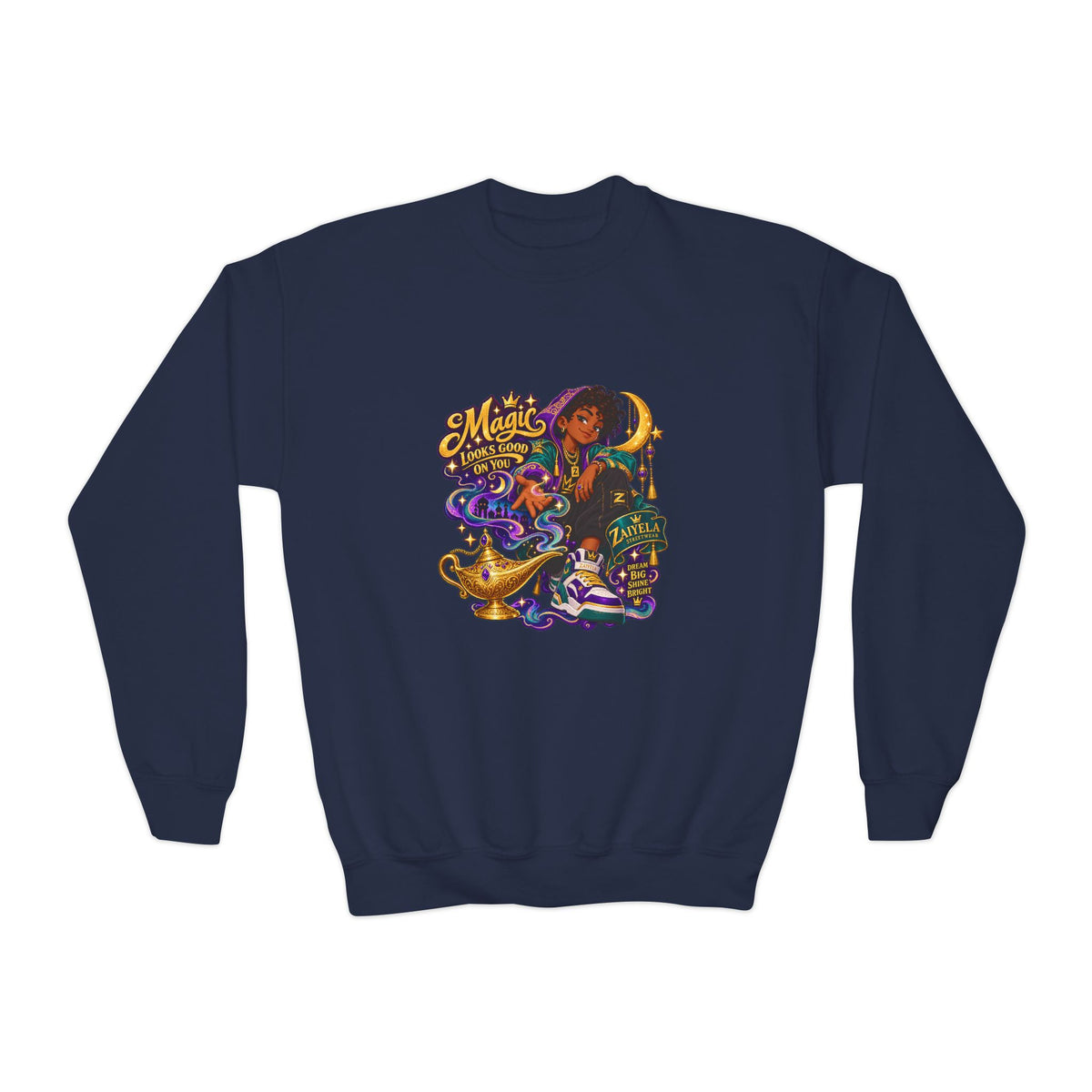 Dream Big Youth Crewneck Sweatshirt — Magic Follows You Graphic