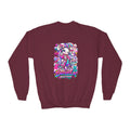 Youth Crewneck Sweatshirt — Colorful Bunny Candy Dream Graphic