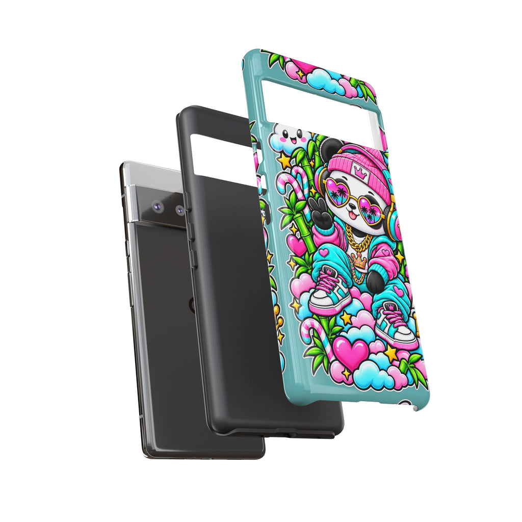 Cute Panda Phone Case Glam Panda Tropical Design