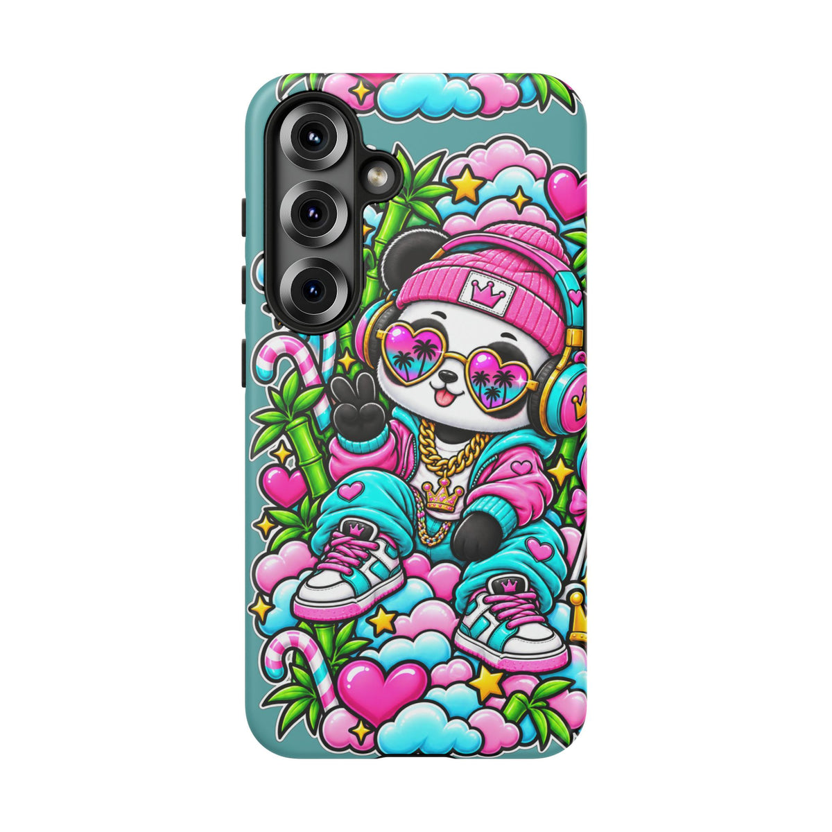 Cute Panda Phone Case Glam Panda Tropical Design