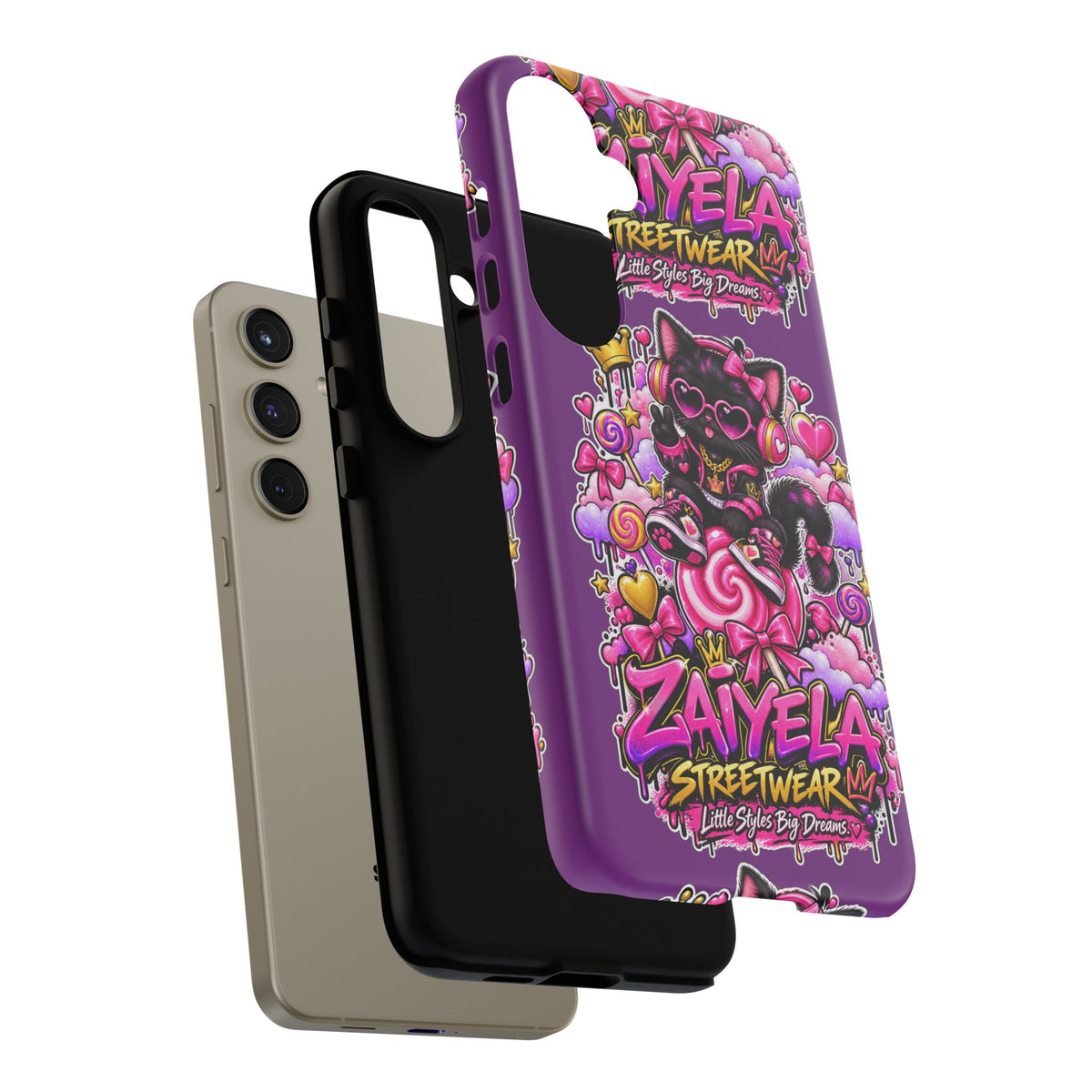 Cute Black Cat Candy Phone Case — Zaiyela Streetwear Magical Kitty