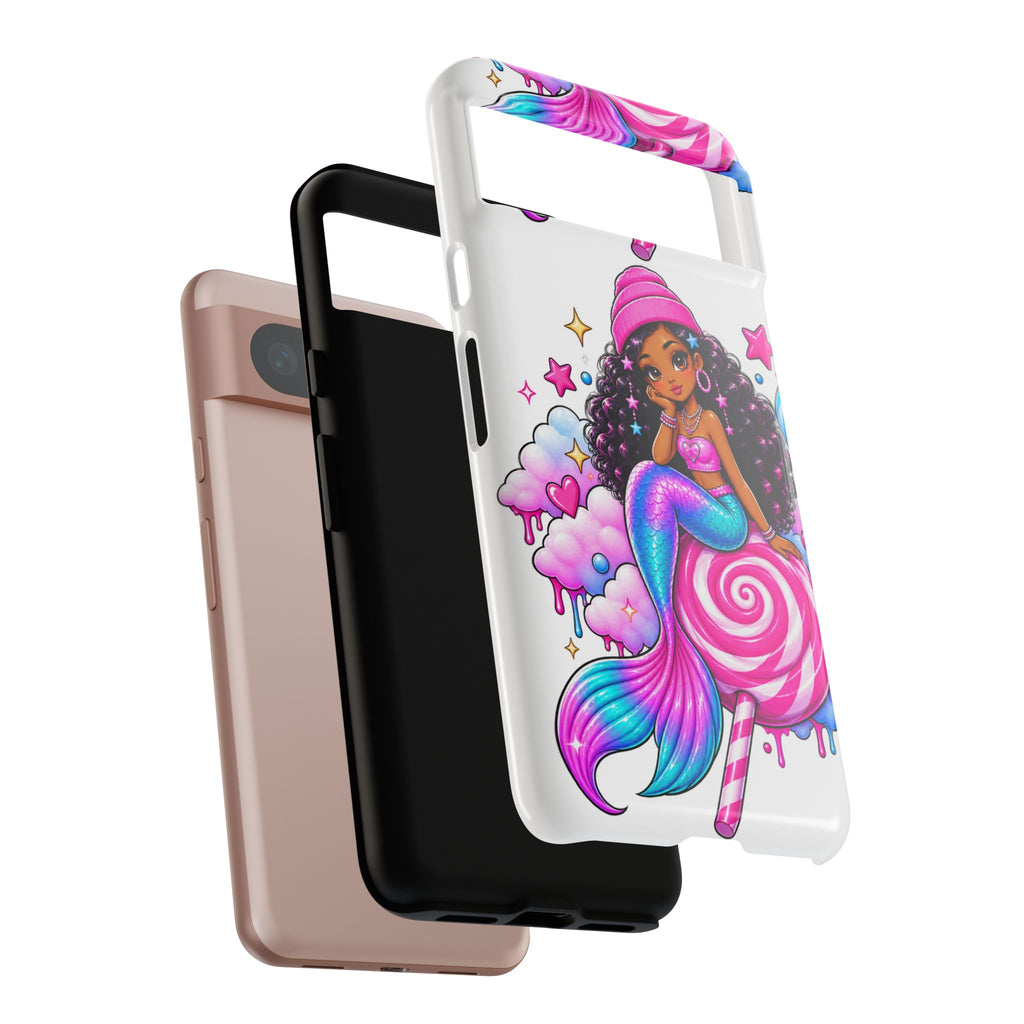 Cute Mermaid Candy Phone Case  Pink Lollipop Fantasy Tough Case