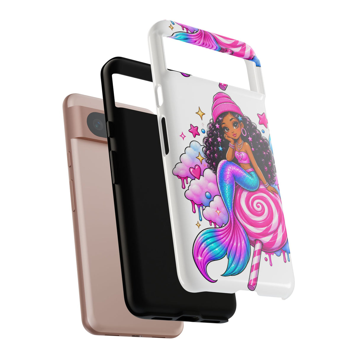 Cute Mermaid Candy Phone Case  Pink Lollipop Fantasy Tough Case