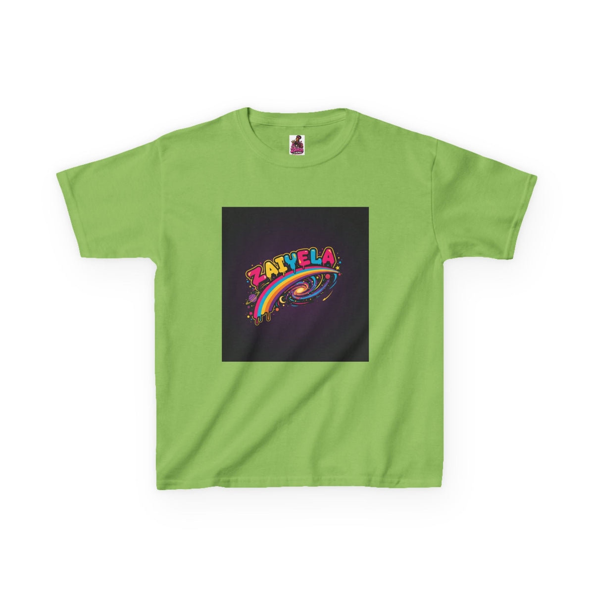 Kids T‑Shirt Colorful Rainbow Galaxy Name Zaiyela Graphic