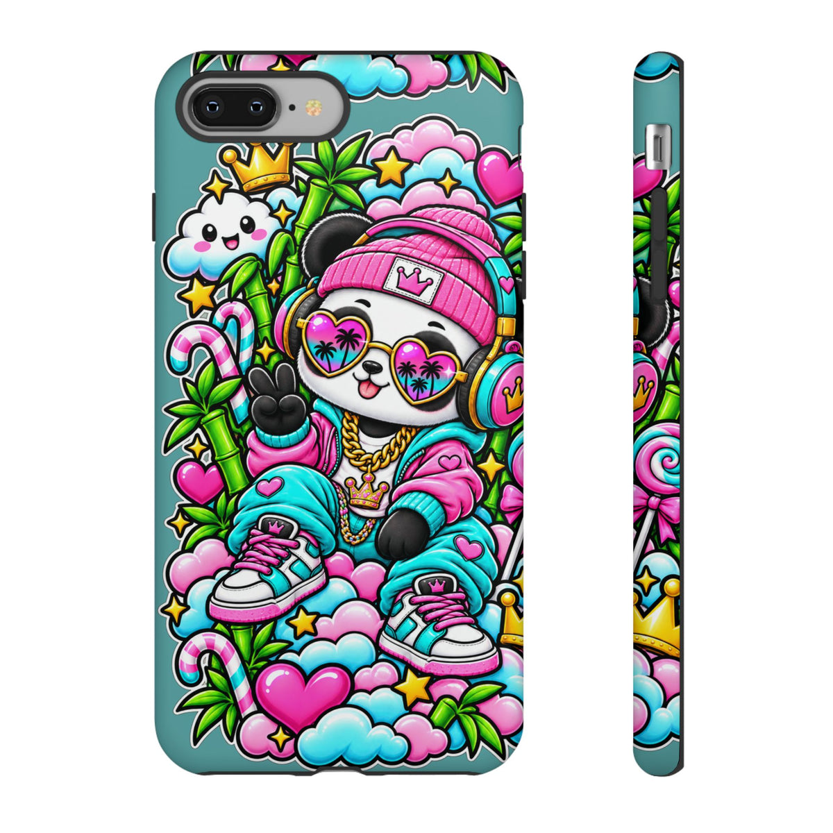 Cute Panda Phone Case Glam Panda Tropical Design