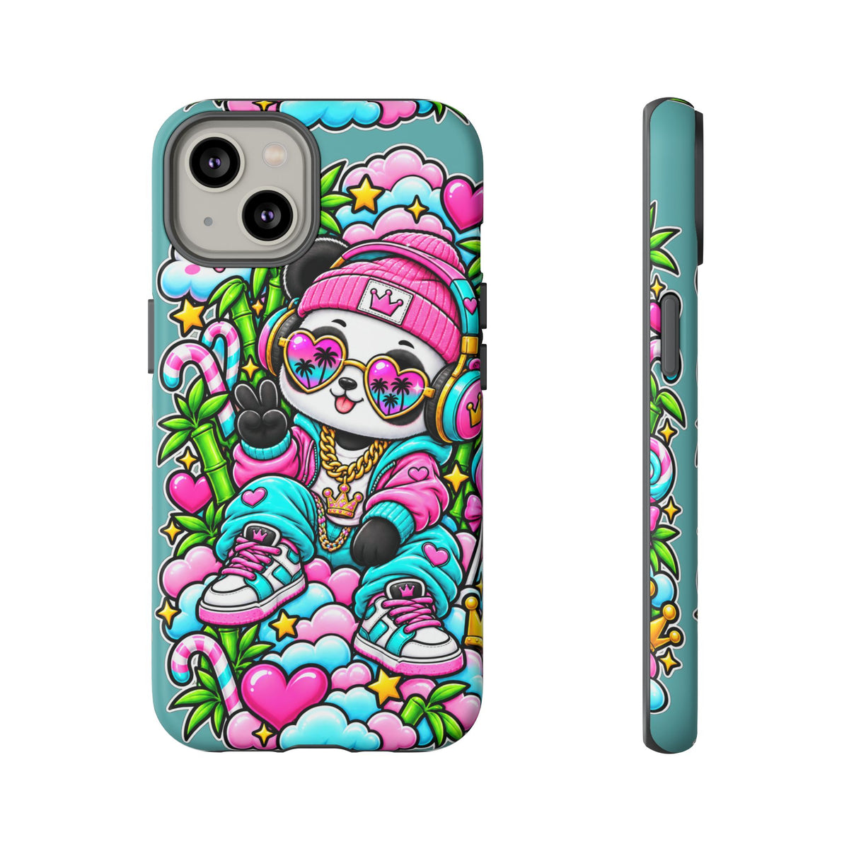 Cute Panda Phone Case Glam Panda Tropical Design