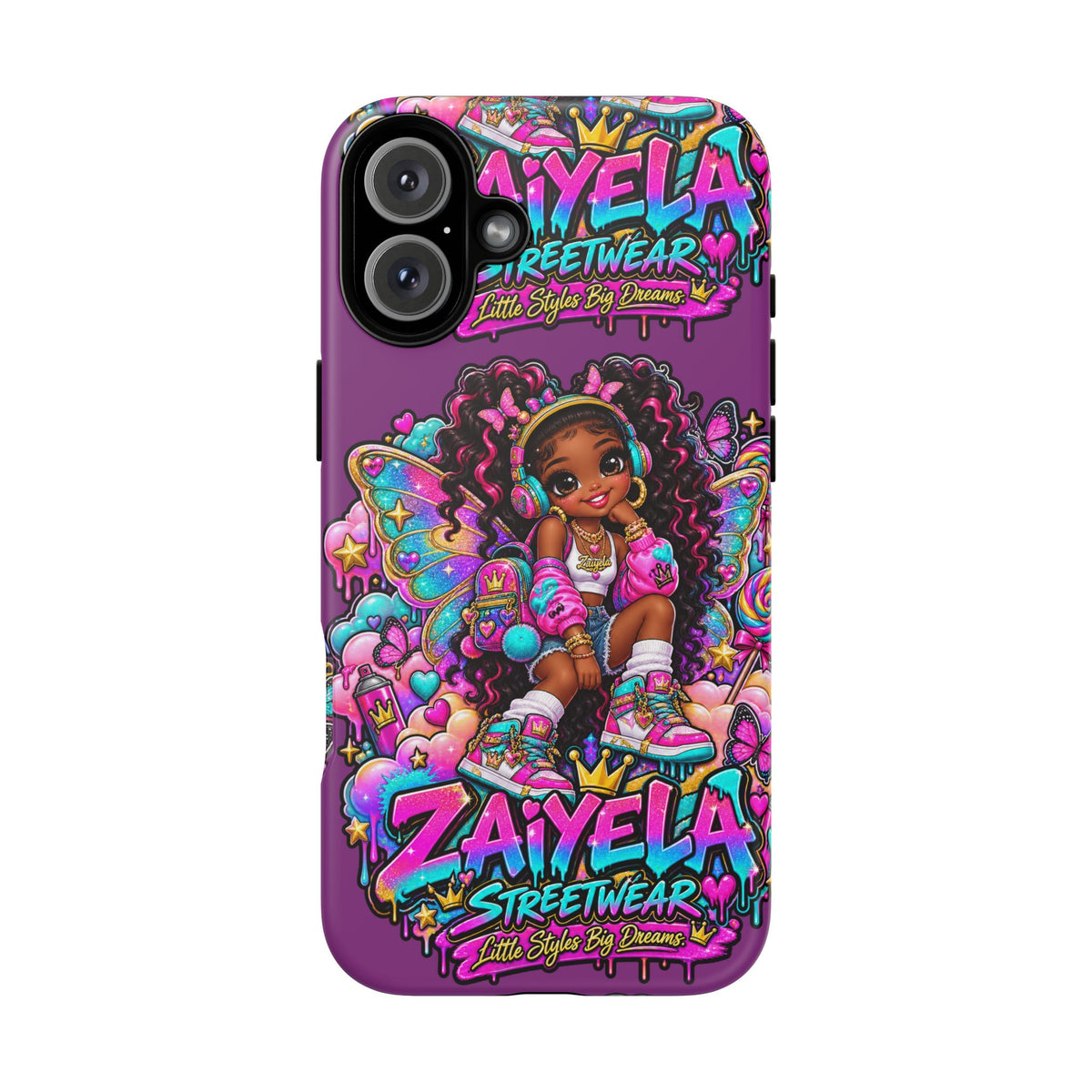 Cute Afro Rainbow Fairy Phone Case Fairy Streetwear Princess Protective Cover