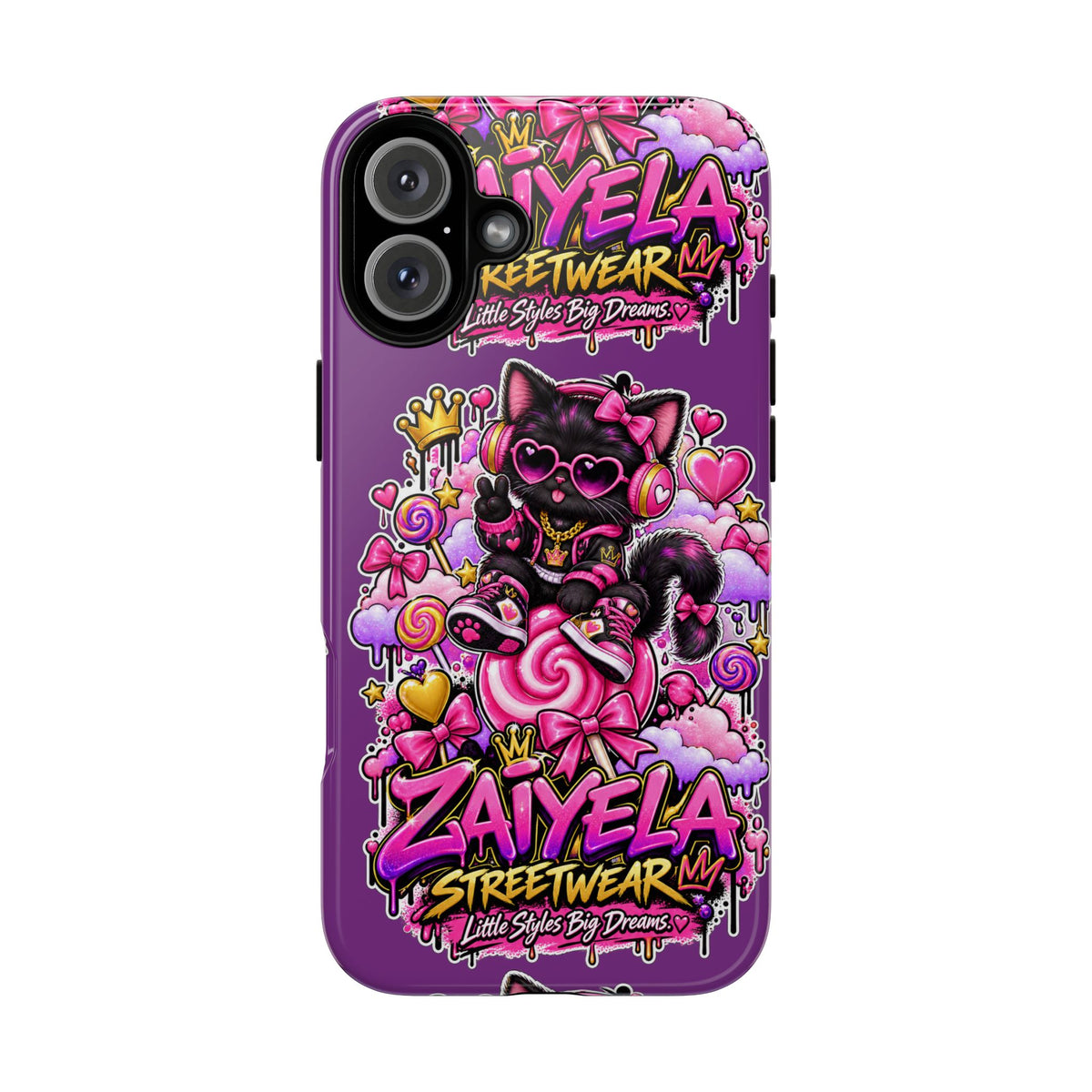 Cute Black Cat Candy Phone Case — Zaiyela Streetwear Magical Kitty