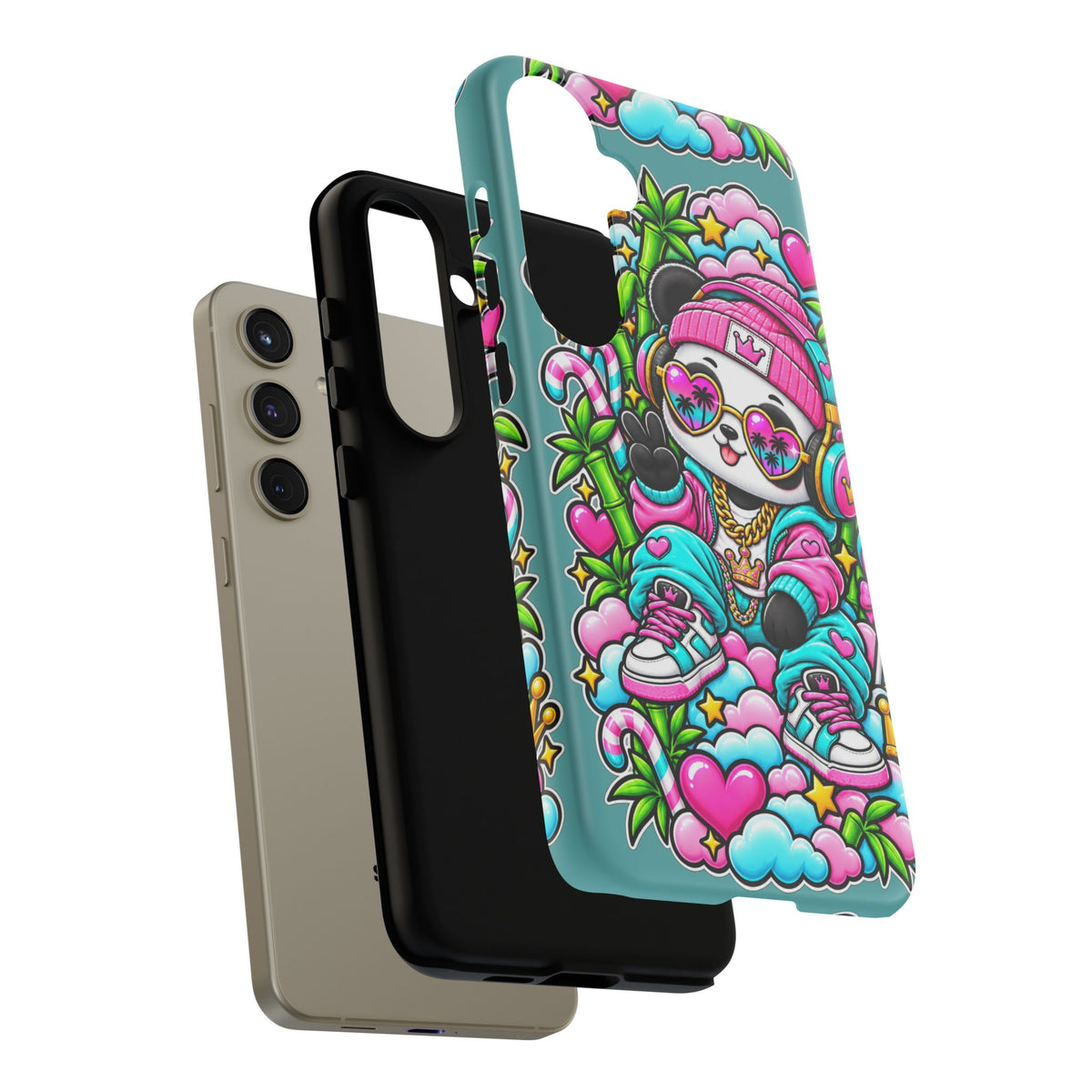 Cute Panda Phone Case Glam Panda Tropical Design