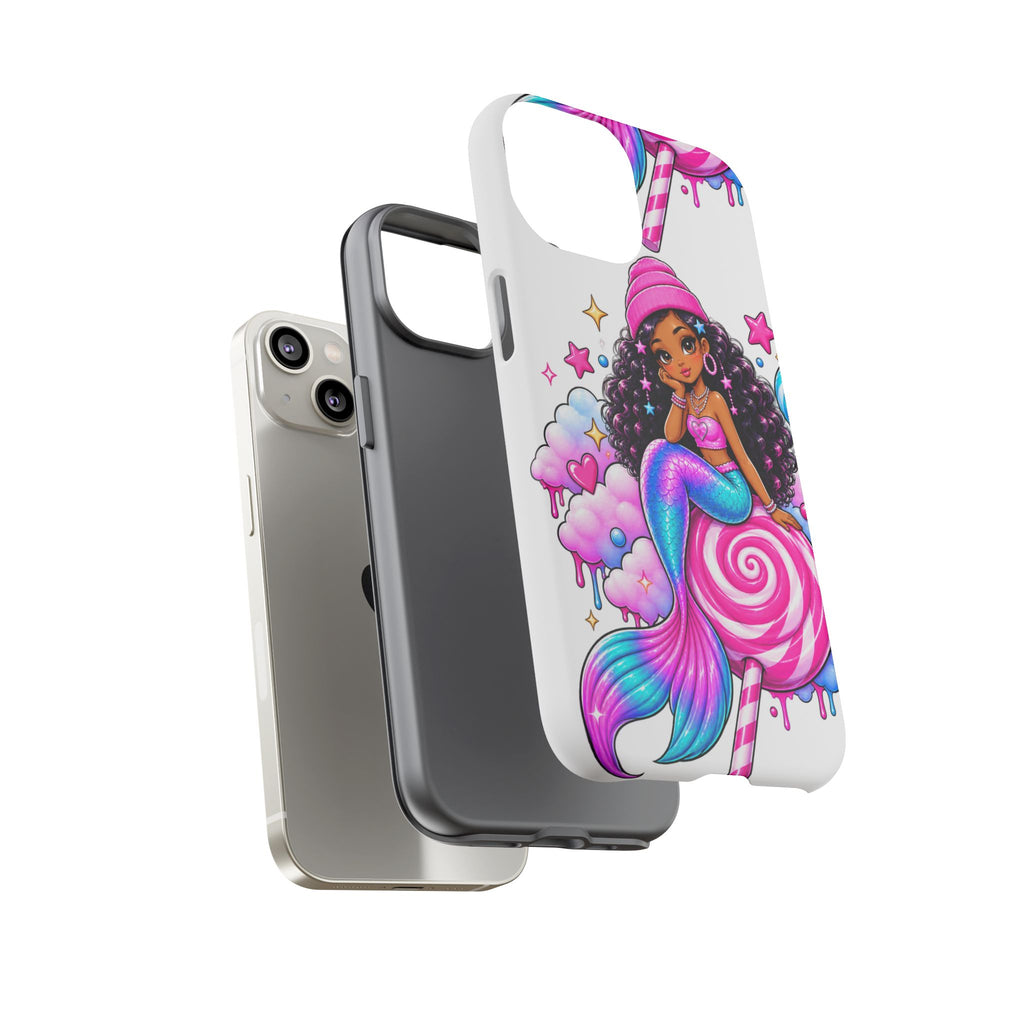Cute Mermaid Candy Phone Case  Pink Lollipop Fantasy Tough Case