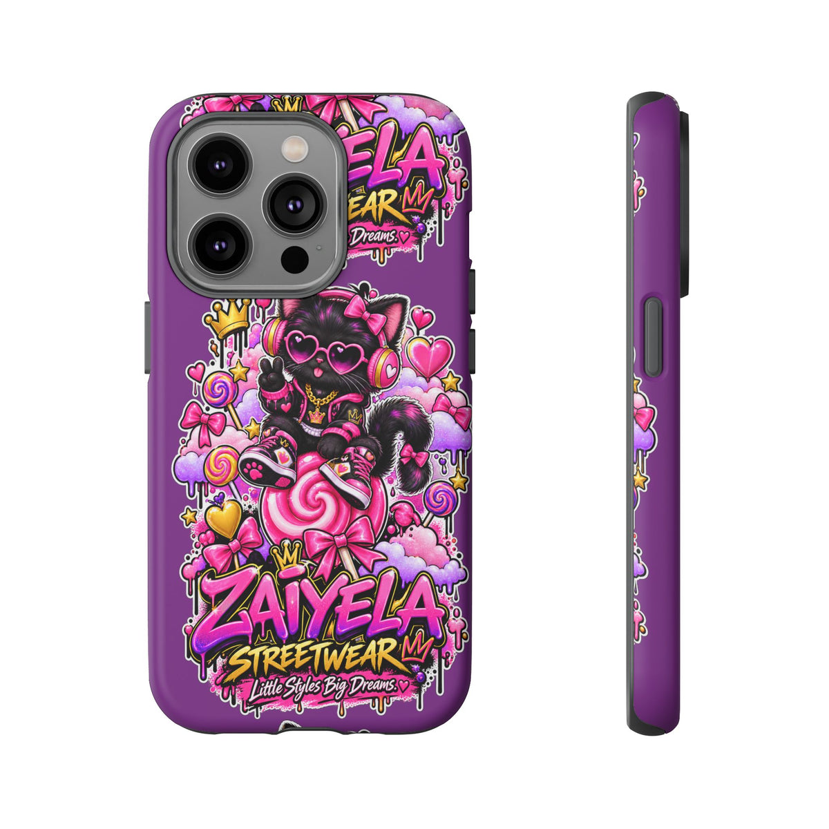 Cute Black Cat Candy Phone Case — Zaiyela Streetwear Magical Kitty