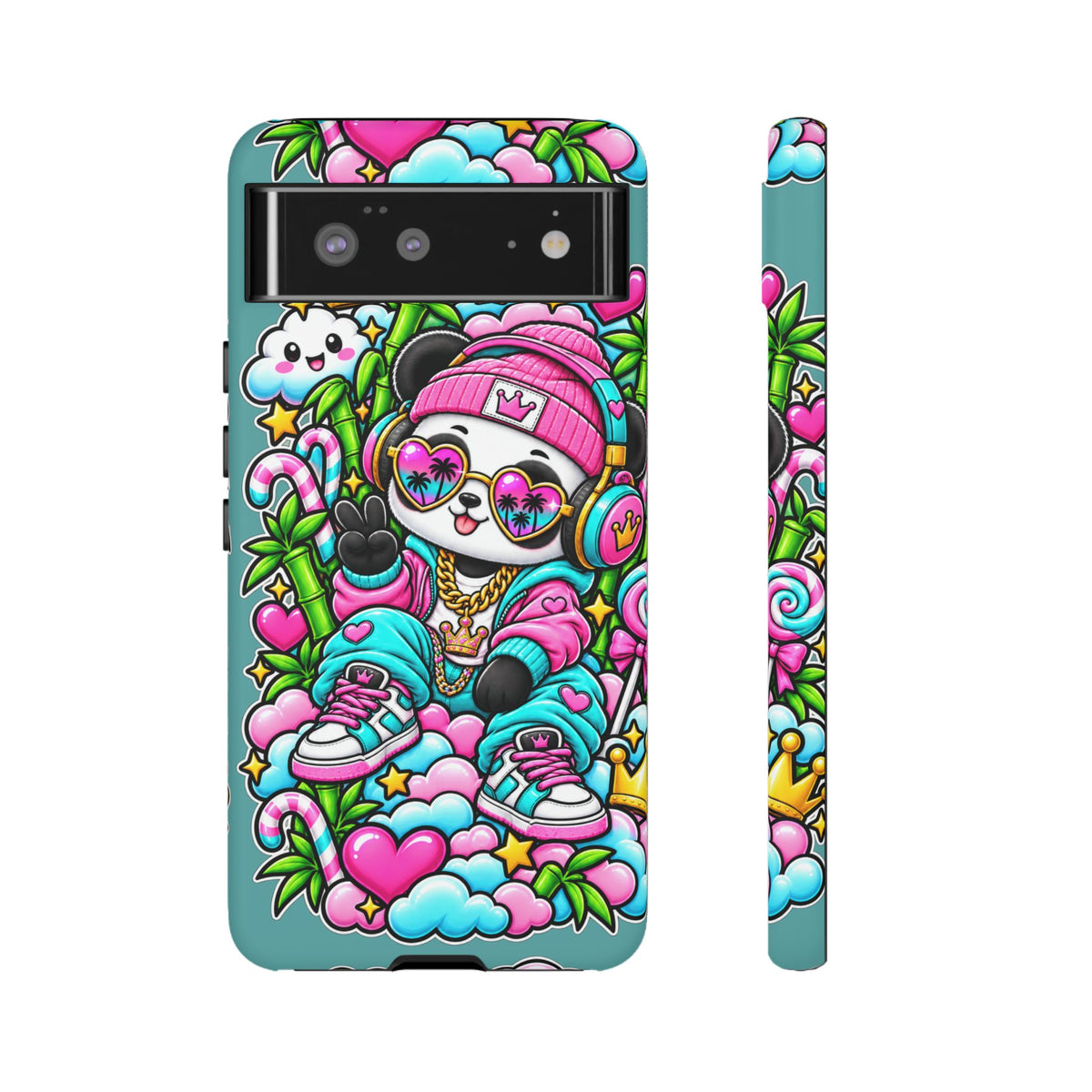 Cute Panda Phone Case Glam Panda Tropical Design
