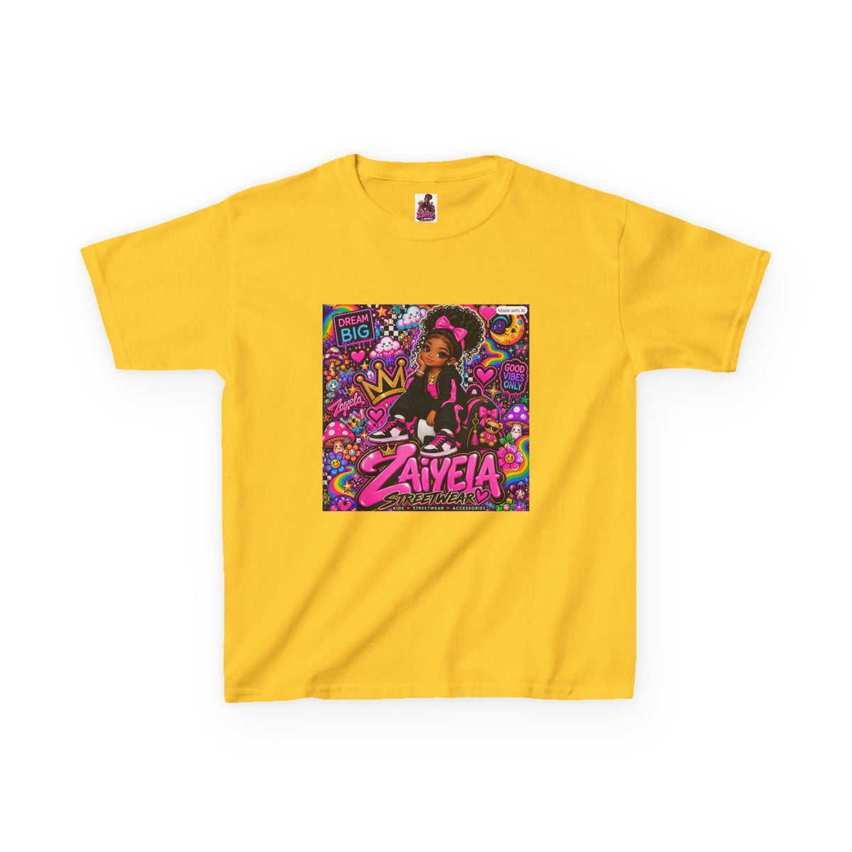 Kids Tee Pink Pop Art Zaiyela Graphic Shirt