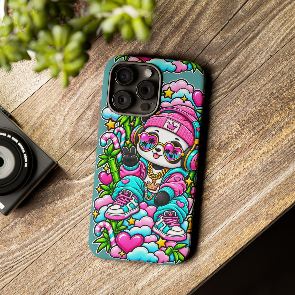 Cute Panda Phone Case Glam Panda Tropical Design