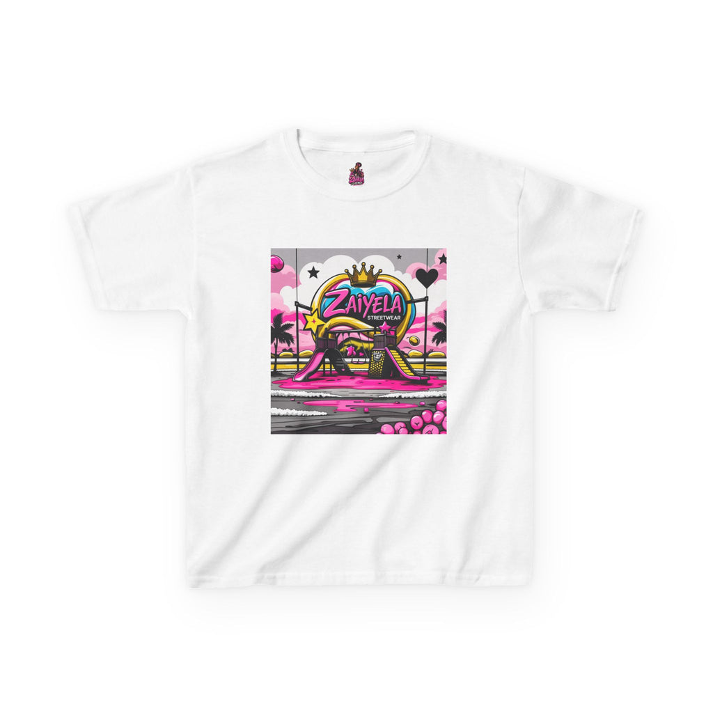 Kids T-Shirt Retro Pink Sunset Skate Monster  Zaiyela Graphic